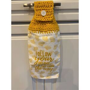 Crochet Top Kitchen Towel- Follow your dream